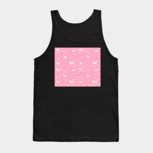 pink pattern with butterflies, flowers, stars and bokeh Tank Top